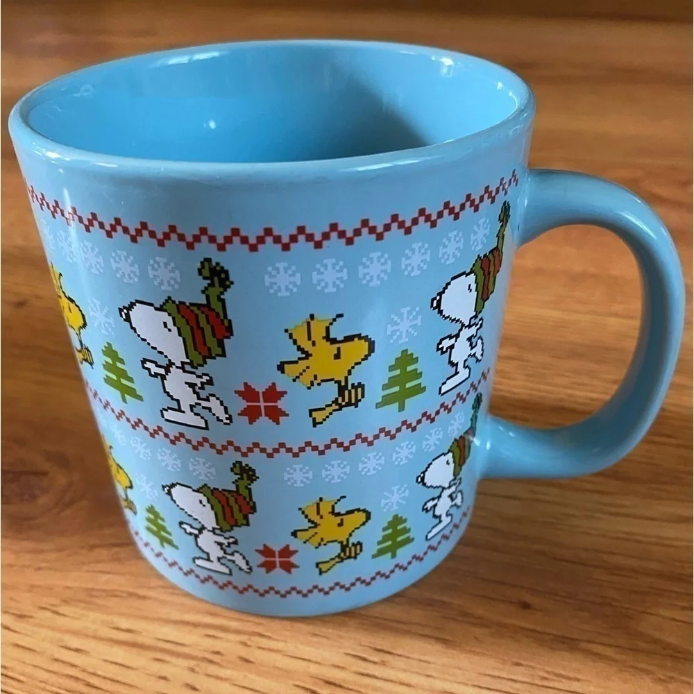 Peanuts Snoopy Woodstock Winter Christmas Sweater Ceramic Coffee Mug